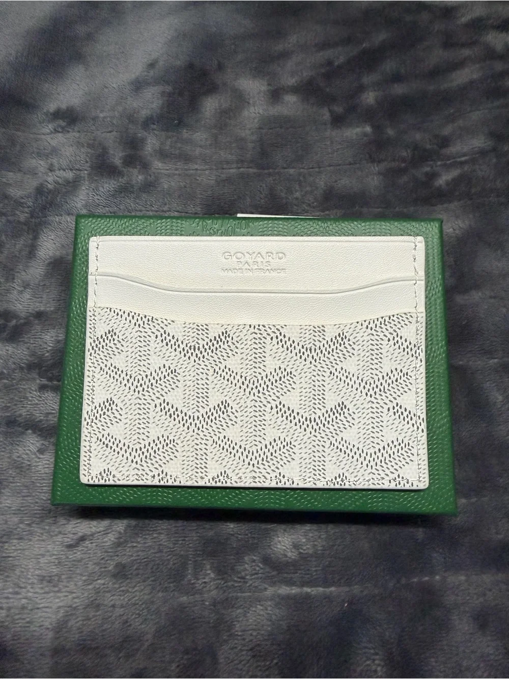 White Geometric Logo Card Holder Wallet for Men, Credit Card